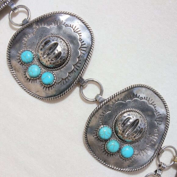 Southwest Sombrero Hat Medallion Belt - Size L/XL - Picture 7 of 13